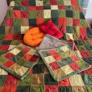 VINTAGE Y2K WOOLRICH COTTON CORDUROY QUILT THROW PILLOW COVERS AND TOSS PILLOWS